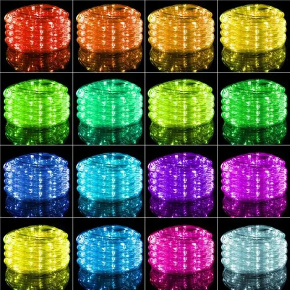 Waterproof color changing LED rope lights 33ft outdoor indoor string lights